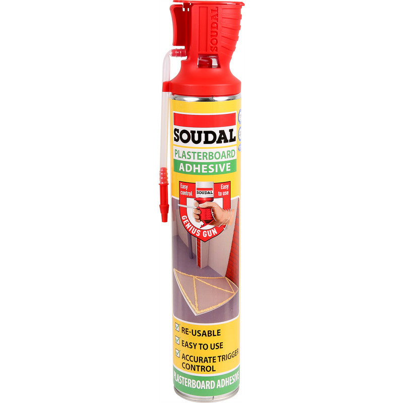 Soudal Genius Gun Plasterboard Adhesive Foam 750ml