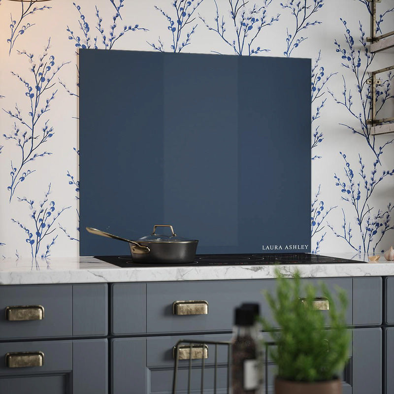 Laura Ashley Midnight Seaspray Glass Splashback 900 x 750mm
