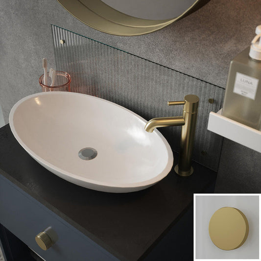 Splashback Clear Fluted Glass Bathroom Splashback 600 x 250mm With Brass Caps