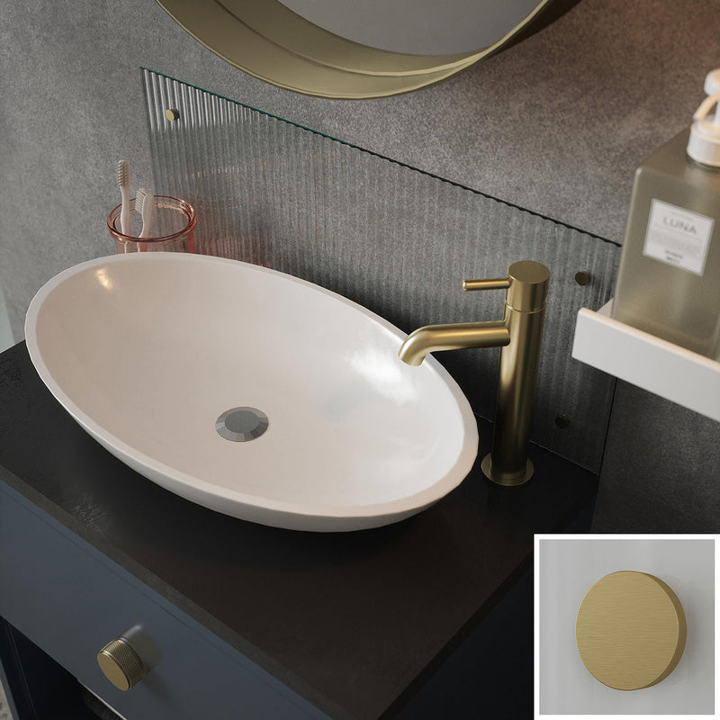 Splashback Clear Fluted Glass Bathroom Splashback 600 x 250mm With Brushed Brass Caps