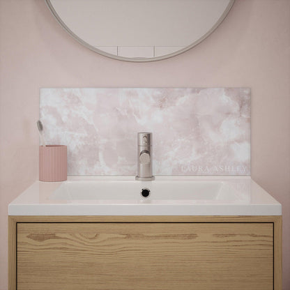 Laura Ashley Onyx Blush Glass Bathroom Splashback 600 x 250mm