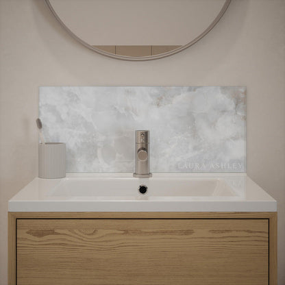 Laura Ashley Onyx Dove Grey Glass Bathroom Splashback 600 x 250mm