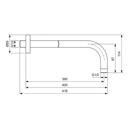 Ideal Standard Idealrain Round Wall Arm 400mm