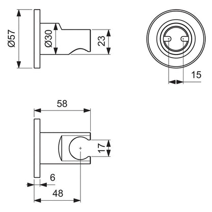 Ideal Standard Idealrain Round Shower Handset Bracket