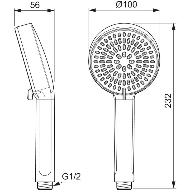 Ideal Standard ALU+ Ideal Rain Shower Handset 100mm