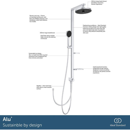 Ideal Standard ALU+ Ceraflow Bar Diverter Mixer Shower