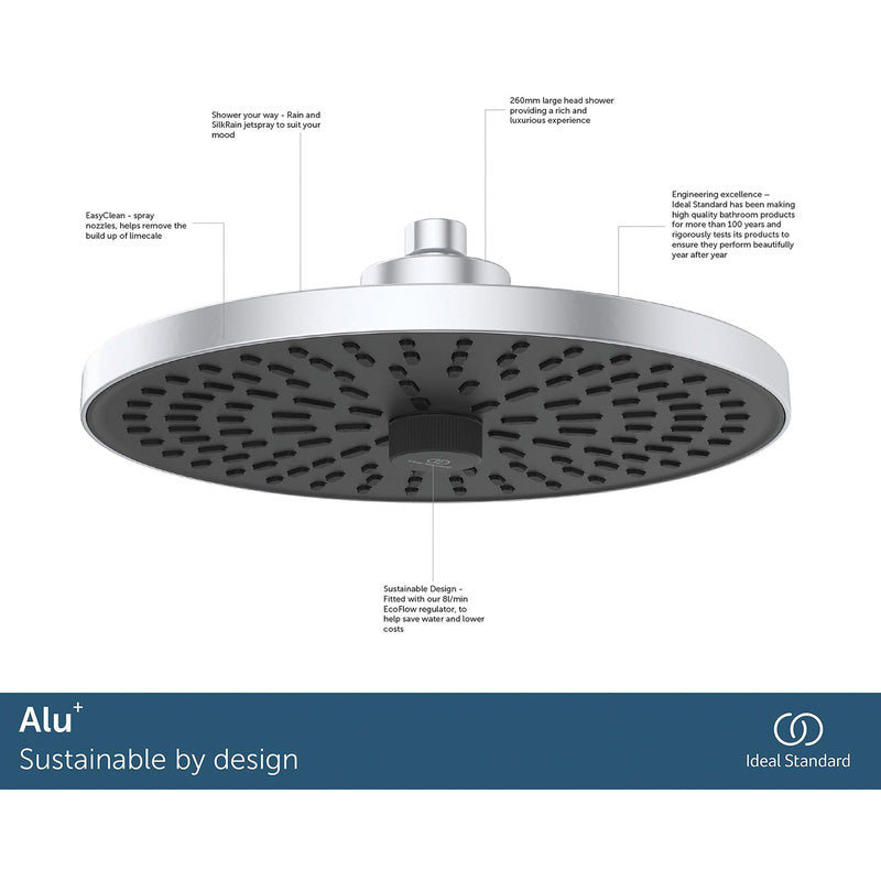 Ideal Standard ALU+ Ideal Rain Shower Head 260mm