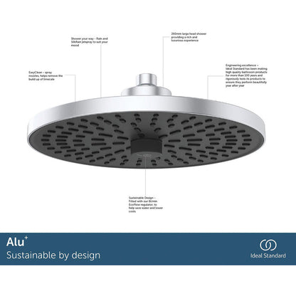 Ideal Standard ALU+ Ideal Rain Shower Head 260mm