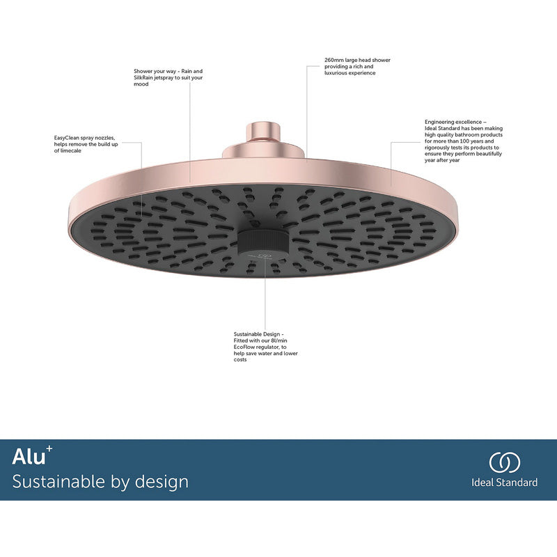 Ideal Standard ALU+ Ideal Rain Shower Head 260mm