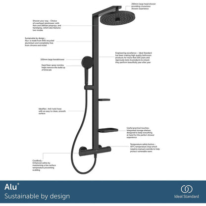 Ideal Standard ALU+ Ceratherm Thermostatic Bar Mixer Shower Set