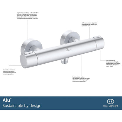 Ideal Standard ALU+ Ceratherm Thermostatic Shower Bar Mixer Valve