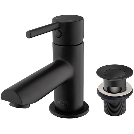 Ebb + Flo Pentle Cloakroom Mono Mixer Tap Matt Black