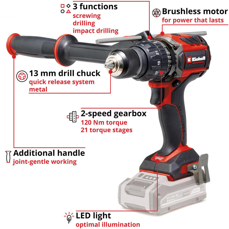 Einhell PXC 18V Professional Brushless Combi Drill 120Nm Body Only