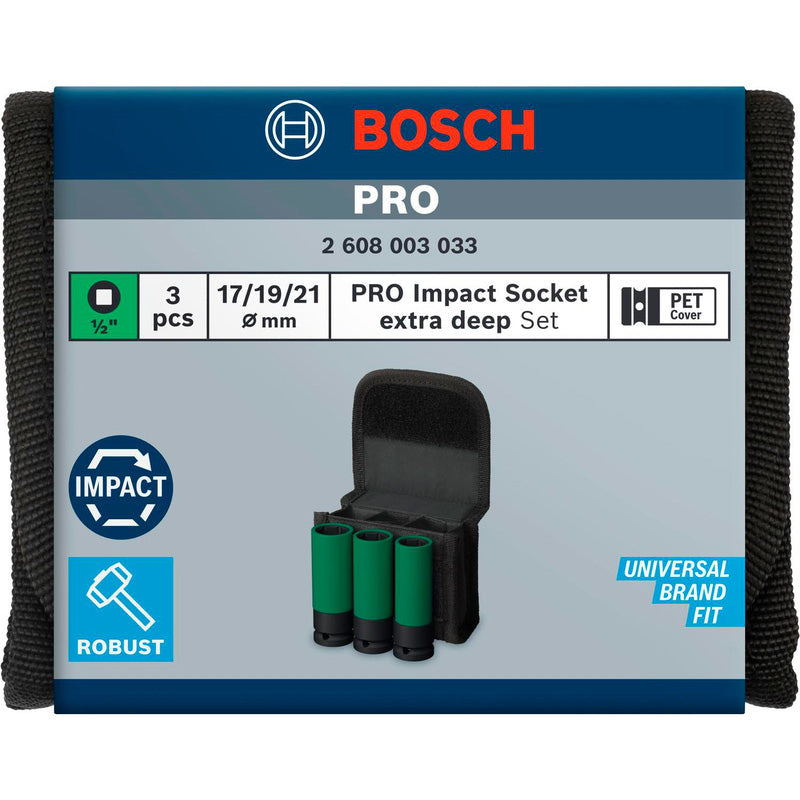 Bosch PRO Impact 1/2" Extra Deep Socket Set