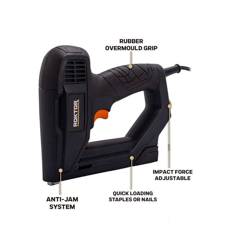 ROKTOR 15mm Second Fix Electric Nail Gun / Stapler 230V