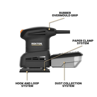 ROKTOR 200W 1/4 Sheet Sander 230V