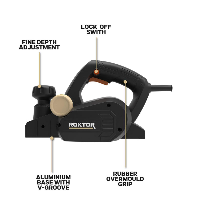 ROKTOR 650W 2mm Electric Planer 230V