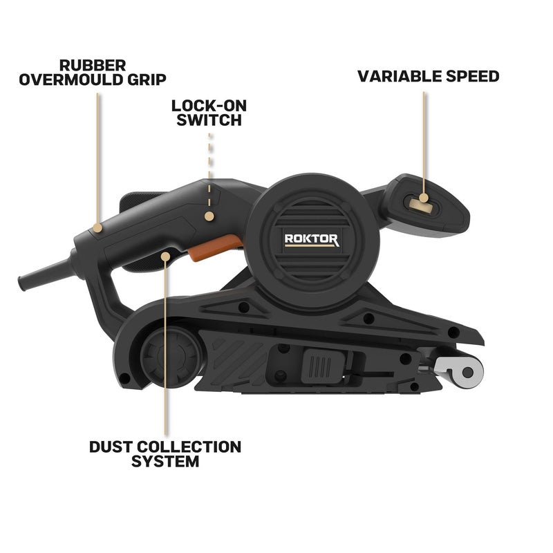 ROKTOR 920W 76mm Belt Sander 230V