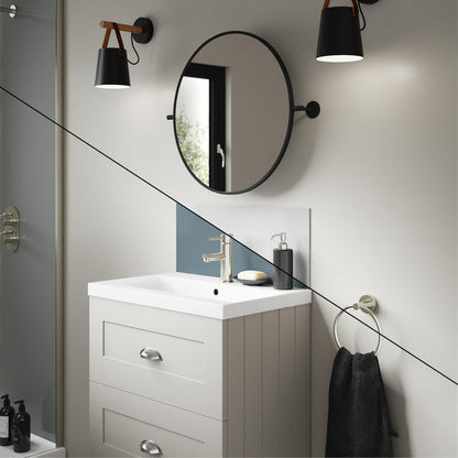 Wetwall Alloy Double-Sided Bathroom Wall Panel Glacier White / Neptune Blue