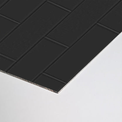 Wetwall Tile Composite Bathroom Wall Panel Black Gloss