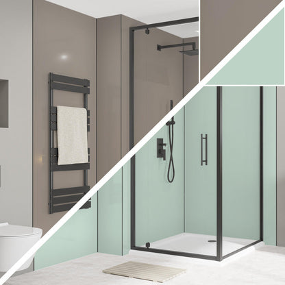 Wetwall Alloy Double-Sided Bathroom Wall Panel Terra Grey / Seabreeze Green