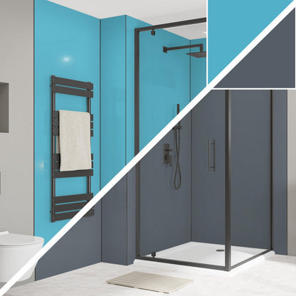 Wetwall Alloy Double-Sided Bathroom Wall Panel Aqua / Cadet