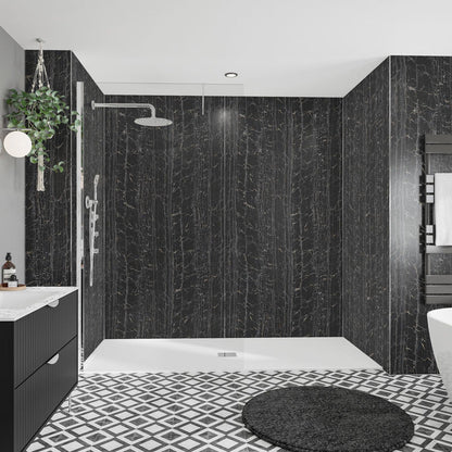 Wetwall Alloy Bathroom Wall Panel Nero Portoro