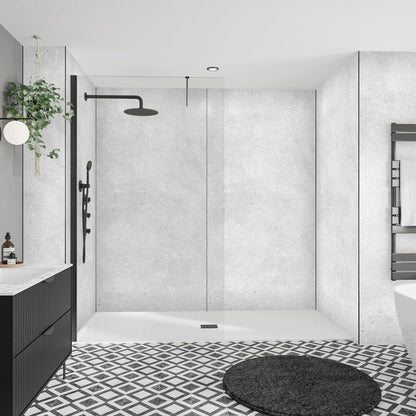 Wetwall Alloy Bathroom Wall Panel Fossil Stone