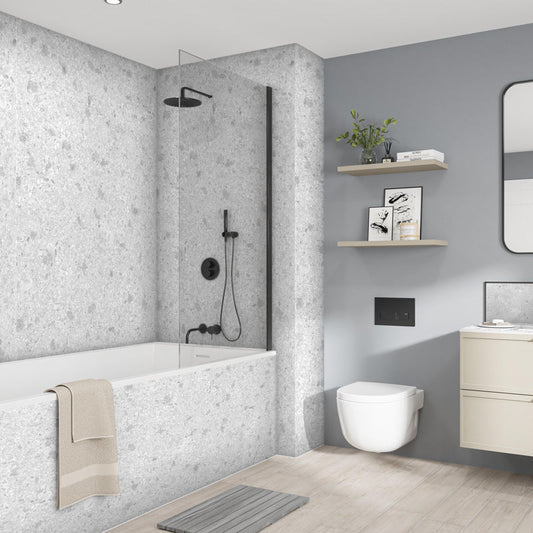 Wetwall Mermaid Bathroom Wall Panel White Marble