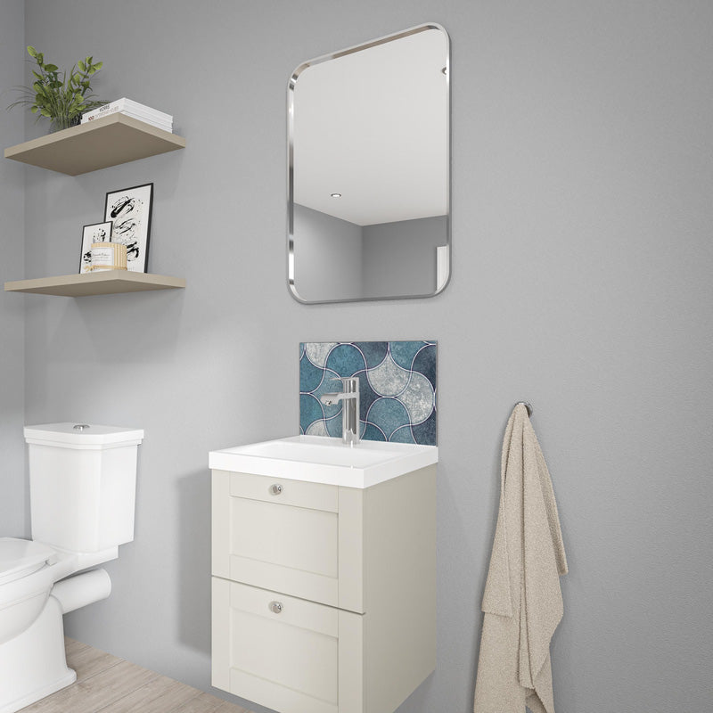 Wetwall Alloy Bathroom Wall Panel Blue Scallop