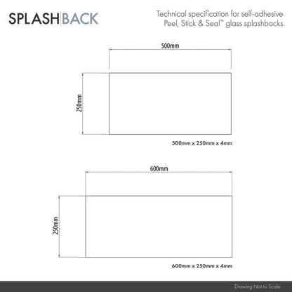 Splashback Pearl Glass Bathroom Splashback 250 x 500mm
