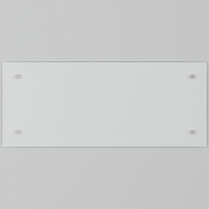 Splashback Clear Glass Bathroom Splashback 250 x 500mm Chrome Caps