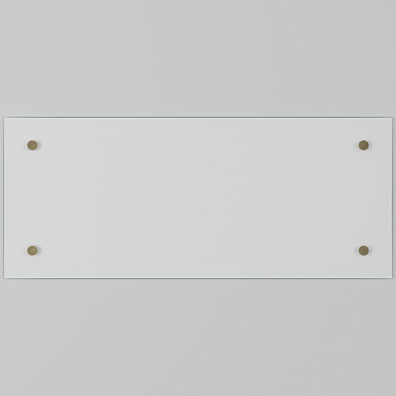 Splashback Clear Glass Bathroom Splashback 250 x 500mm Brushed Brass Caps