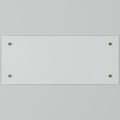 Splashback Clear Glass Bathroom Splashback 250 x 500mm Brushed Brass Caps