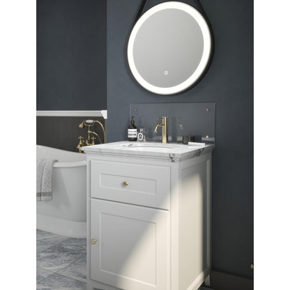 Splashback Clear Glass Bathroom Splashback 250 x 500mm Brass Caps