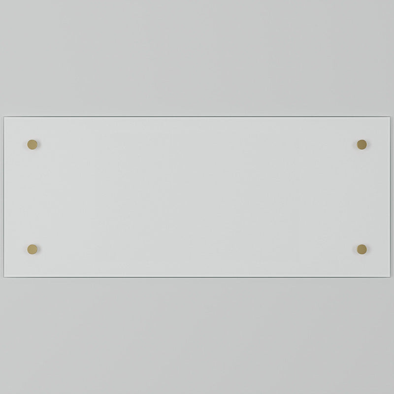 Splashback Clear Glass Bathroom Splashback 250 x 500mm Brass Caps