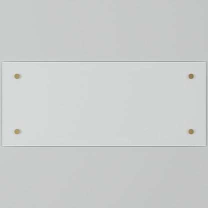 Splashback Clear Glass Bathroom Splashback 250 x 500mm Brass Caps