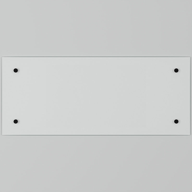 Splashback Clear Glass Bathroom Splashback 250 x 500mm Satin Chrome Caps