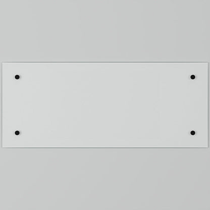 Splashback Clear Glass Bathroom Splashback 250 x 500mm Satin Chrome Caps