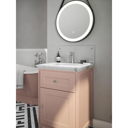 Splashback Clear Glass Bathroom Splashback 250 x 500mm Satin Chrome Caps