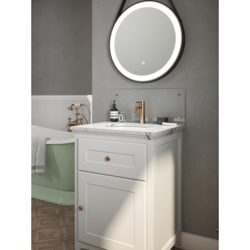 Splashback Clear Glass Bathroom Splashback 250 x 500mm Copper Caps