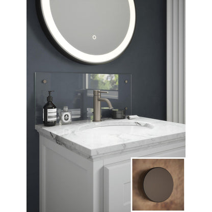 Splashback Clear Glass Bathroom Splashback 250 x 500mm Bronze Caps