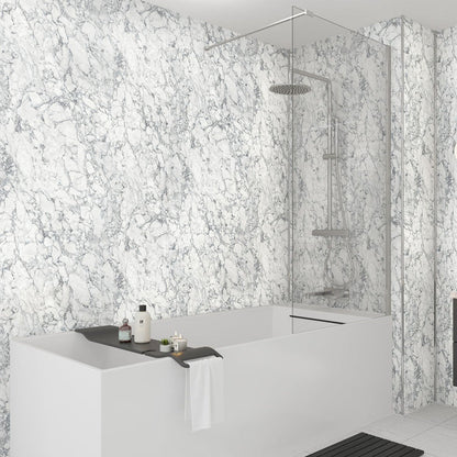 Wetwall Mermaid Bathroom Wall Panel White Marble