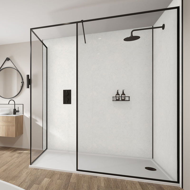 Wetwall Mermaid Bathroom Wall Panel Bianco Marble