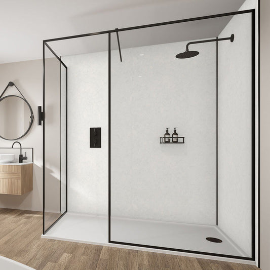 Wetwall Mermaid Bathroom Wall Panel Bianco Marble