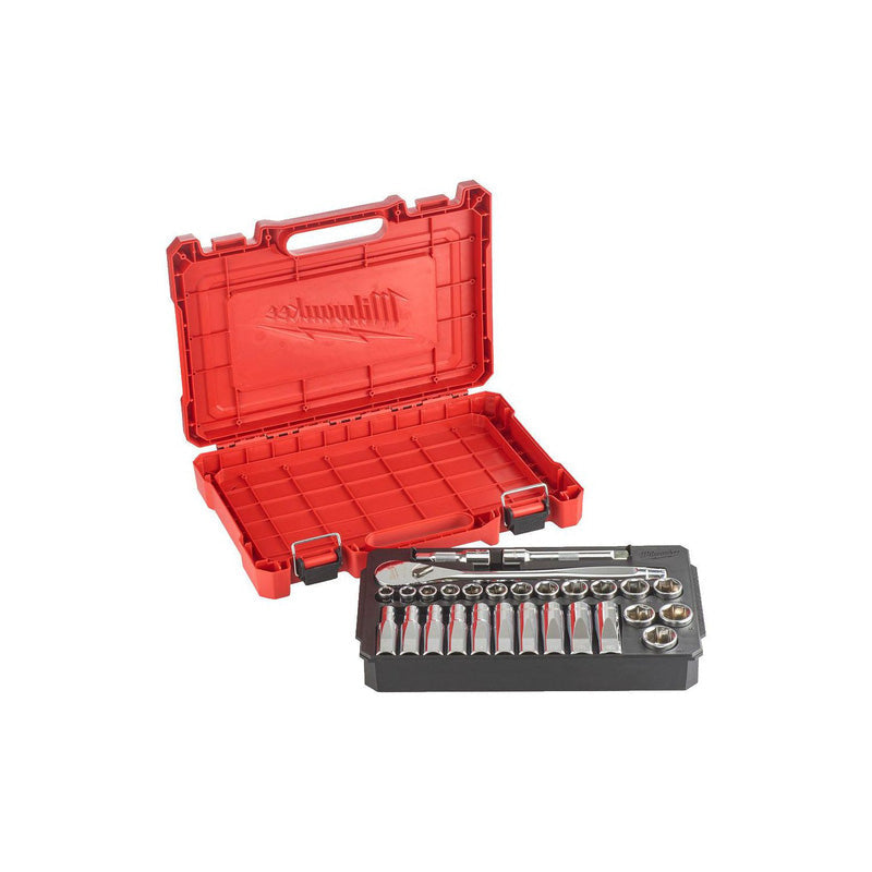 Milwaukee Metric Ratchet & Socket Set 1/2''