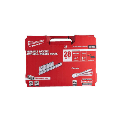 Milwaukee Metric Ratchet & Socket Set 1/2''