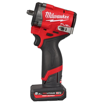 Milwaukee M12FCIWF38G3-502X FUEL™Compact 3/8" Impact Wrench with Friction Ring 2 x 5.0Ah
