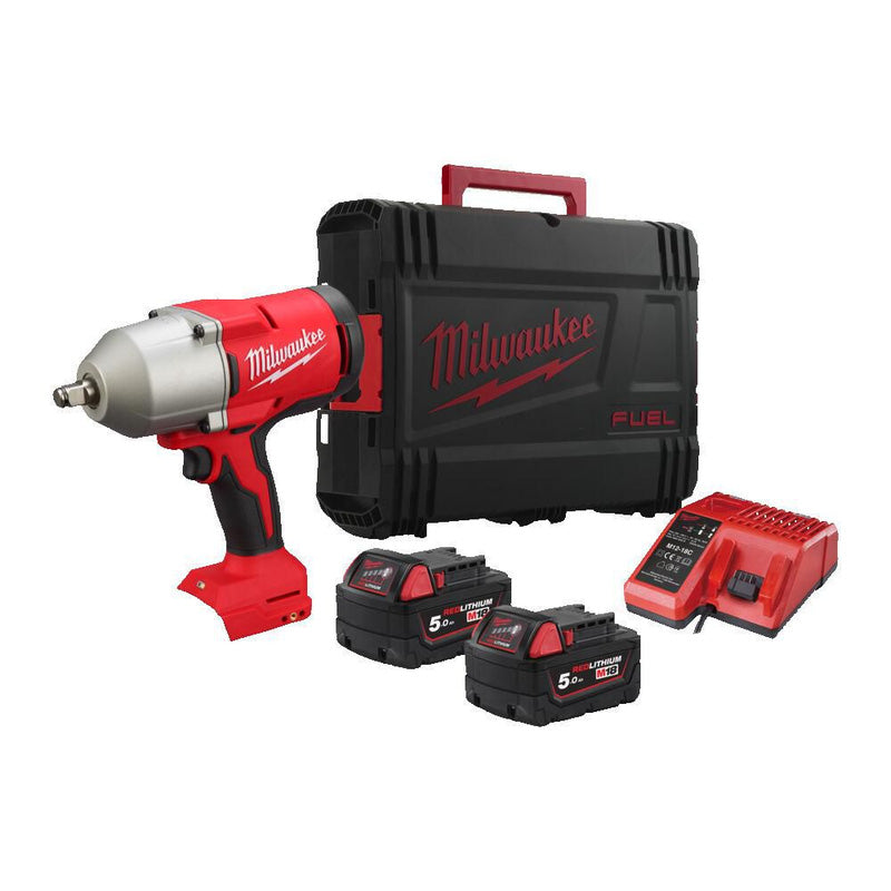 Milwaukee M18BLHIWF12-502X Brushless High Torque 1/2" Impact Wrench with Friction Ring 2 x 5.0Ah