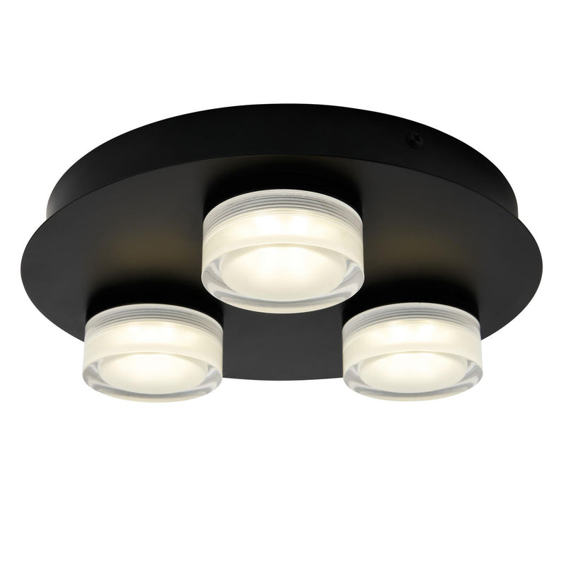 Spa Amalfi 3 Light Plate Flush Light IP44 14W 1400lm 4000K Matt Black